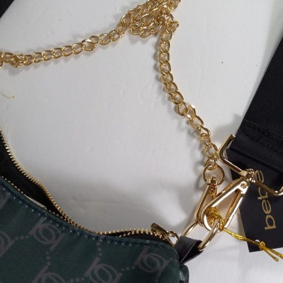 Bebe Green Mara Nylon Logo Crossbody - Picture 8 of 14